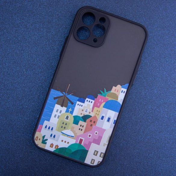 iPhone 12 (6,1") hátlap tok, TPU tok, fekete, Ultra Trendy city 3