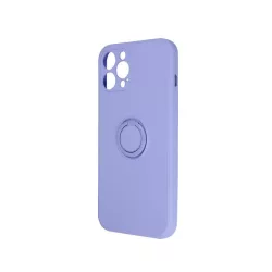   Samsung Galaxy M52 gyűrűs hátlap tok, szilikon tok, velúr belső, lila, SM-M526, Finger Grip