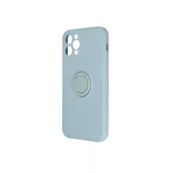   Samsung Galaxy A13 5G / A04s gyűrűs hátlap tok, szilikon tok, velúr belső, zöld, SM-A136, SM-A047, Finger Grip