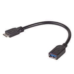   OTG adapter, USB-A - micro USB-B, fekete, 150mm, Akyga AK-AD-30