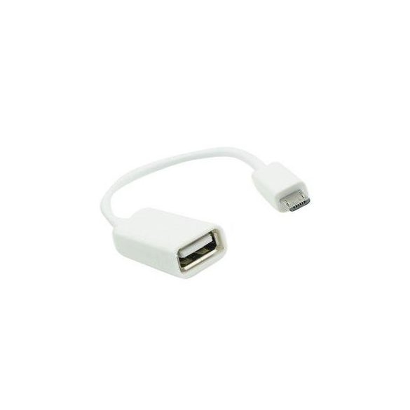 Micro usb  - USB fehér OTG átalakító adapter