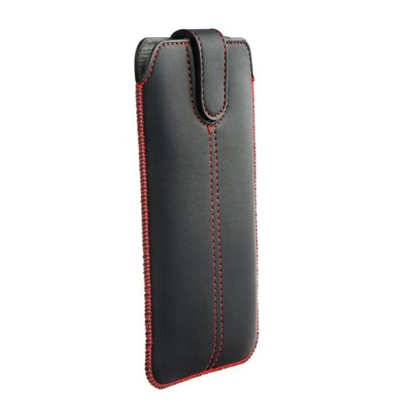Forcell Pocket fekete műbőr ultra vékony beledugós tok iPhone 6 Plus / 7 Plus / 8 Plus / XS Max / 11 Pro Max/ Samsung S10 Plus/ A10 /A50 / A32 4G