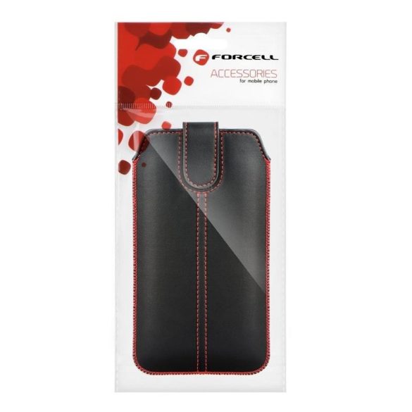 Forcell Pocket fekete műbőr ultra vékony beledugós tok iPhone 6 Plus / 7 Plus / 8 Plus / XS Max / 11 Pro Max/ Samsung S10 Plus/ A10 /A50 / A32 4G