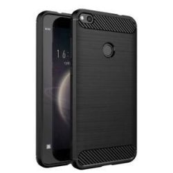   Carbon Fiber Huawei P8 Lite 2017 P9 Lite 2017 fekete szilikon tok (Forcell)