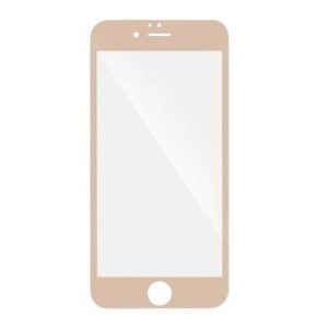iPhone 6 6S (4,7") előlapi üvegfólia, edzett, hajlított, arany keret, 5D Full Glue