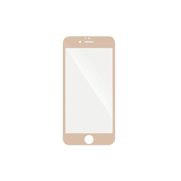 iPhone 6 / 6S (4,7") előlapi üvegfólia, edzett, hajlított, arany keret, 5D Full Glue