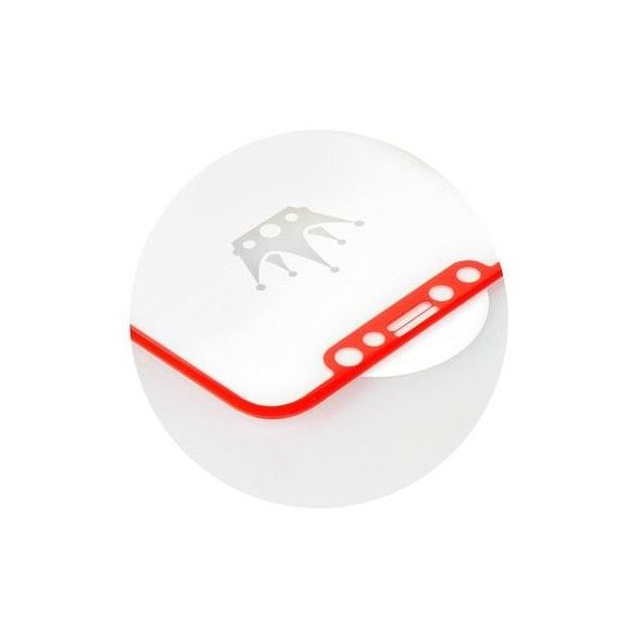 iPhone 11 Pro X XS (5,8")  előlapi üvegfólia, edzett, hajlított, piros keret, 5D Full Glue