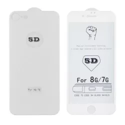   Full glue iPhone 8 (4,7") fehér hajlított 5D előlapi + hátlapi üvegfólia