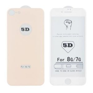 Full glue iPhone 8 Plus (5,5") rose gold hajlított 5D előlapi + hátlapi üvegfólia