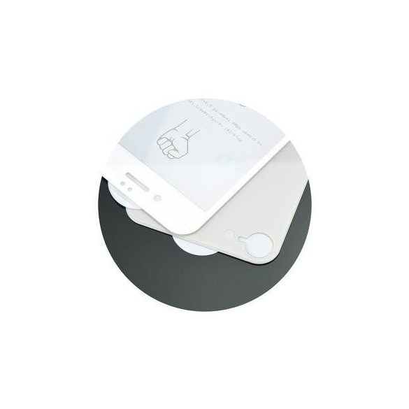 Full glue iPhone 8 Plus (5,5") fehér hajlított 5D előlapi + hátlapi üvegfólia