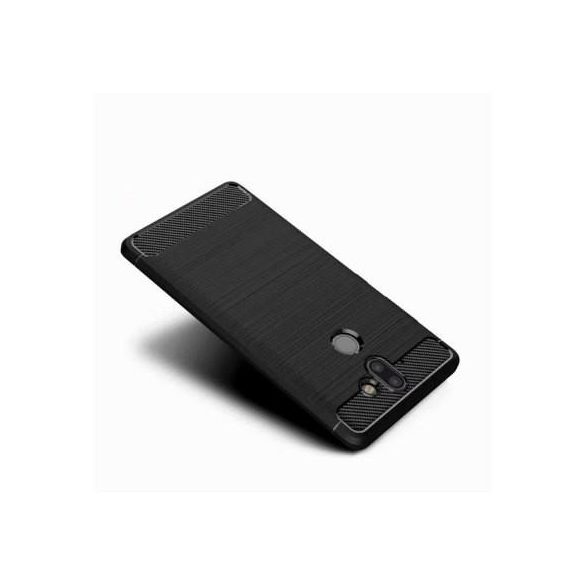 Nokia 9 szilikon tok, fekete, Carbon fiber