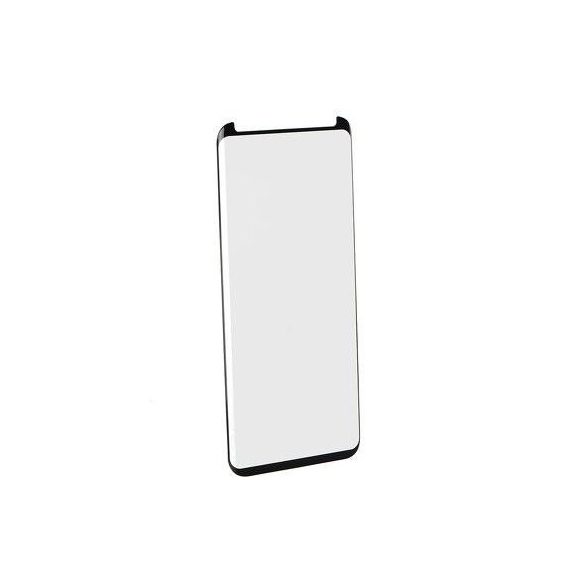 Samsung Galaxy S9 előlapi üvegfólia, edzett, hajlított, fekete keret, tokbarát, SM-G960, 5D Full Glue