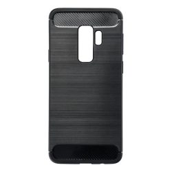   Samsung Galaxy S9 Plus szilikon tok, fekete, SM-G965, Carbon fiber