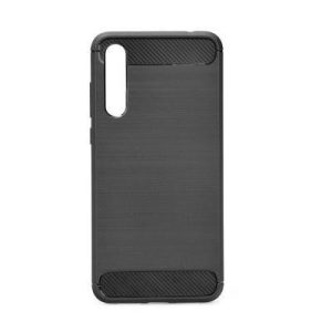 Carbon Fiber Huawei P20 Pro fekete szilikon tok (Forcell)