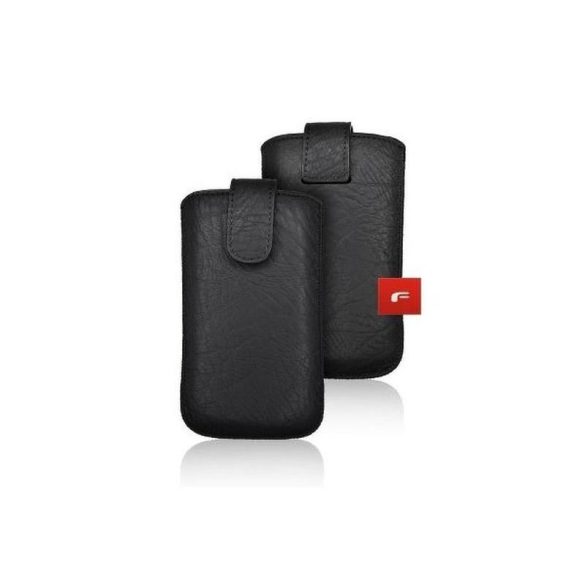 Forcell KORA2 fekete műbőr mágneses beledugós tok iPhone 11 / XR (6,1")