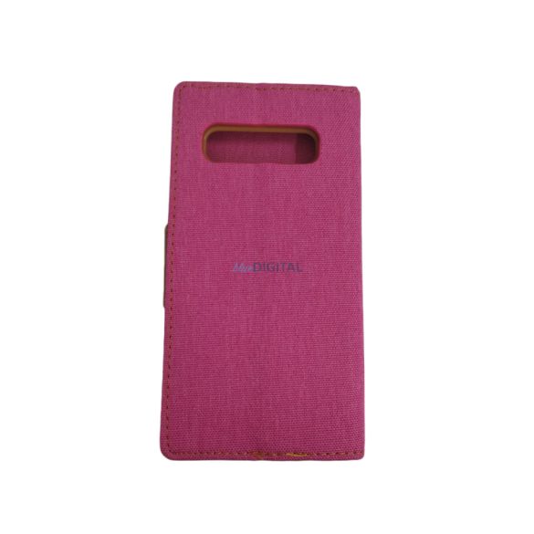 Samsung Galaxy S10 telefon tok, könyvtok, oldalra nyíló tok, mágnesesen záródó, rózsaszín, SM-G780, SM-G973, Smart Canvas
