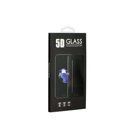 Samsung Galaxy M10 előlapi üvegfólia, edzett, hajlított, fekete keret, 9H, SM-M105, 5D Full Glue