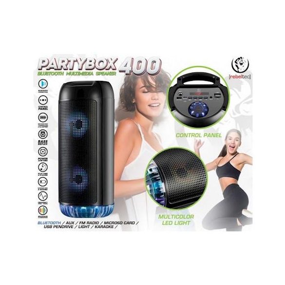 REBELTEC Partybox 400 multimédiás bluetooth hangszóró 20W