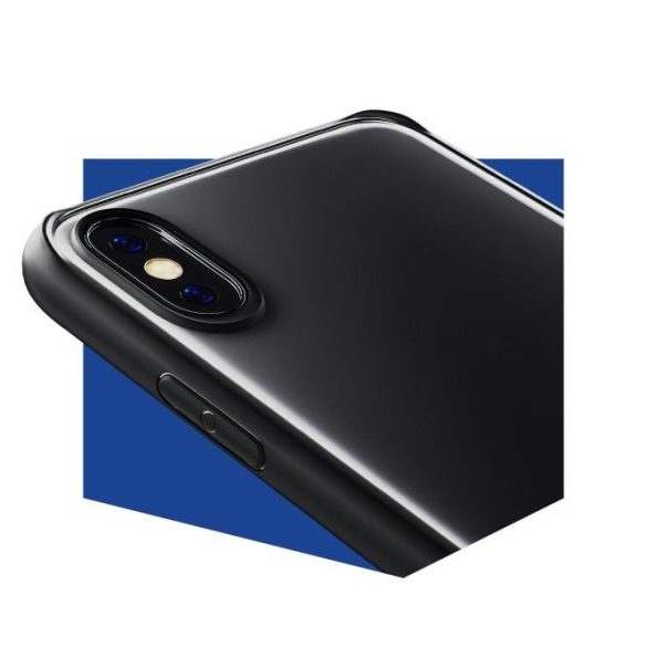 Samsung Galaxy A13 5G ütésálló hátlap tok, TPU, átlátszó, fekete keretes, SM-A136, 3MK Satin Armor Case