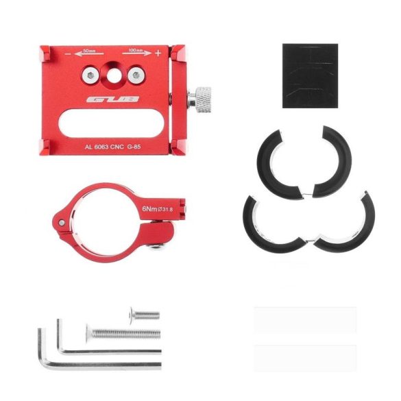 GUB G85 univerzális kormányra rögzíthető piros biciklis telefontartó