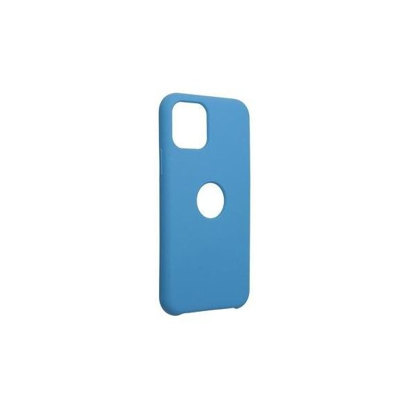 iPhone 11 Pro (5,8") szilikon tok, matt, velúr belső, kivágott, kék, Forcell Silicone