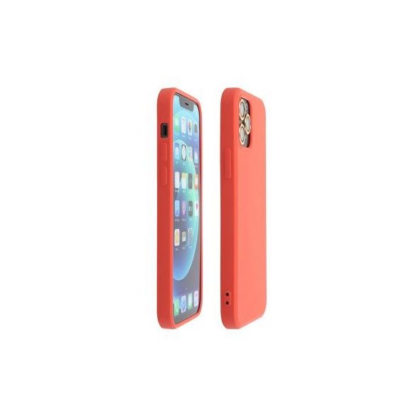 Forcell Silicone Lite iPhone 11 Pro (5,8") korall-pink Szilikon tok velúr belsővel