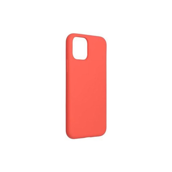 iPhone 11 Pro Max (6,5") szilikon tok, hátlap tok, korall-pink, matt, velúr belső, Forcell Silicone Lite