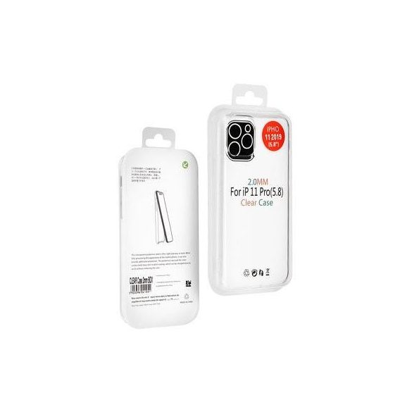 iPhone XR (6,1") szilikon tok, átlátszó, 2mm, Clear
