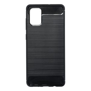 Samsung Galaxy A71 4G szilikon tok, fekete, SM- A715, Carbon fiber