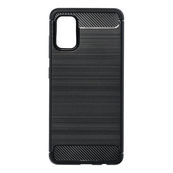 Samsung Galaxy A41 szilikon tok, fekete, SM-A415, Carbon fiber