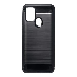 Samsung Galaxy A21s szilikon tok, fekete, SM-A217, Carbon fiber