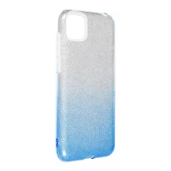   Huawei Y5P szilikon tok, csillámos, hátlap tok, kék-ezüst, Shining