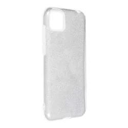   Huawei Y5P szilikon tok, csillámos, hátlap tok, ezüst, Shining