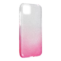   Huawei Y5P szilikon tok, csillámos, hátlap tok, pink-ezüst, Shining