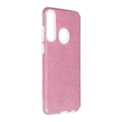   Huawei Y6P szilikon tok, csillámos, hátlap tok, pink, Shining