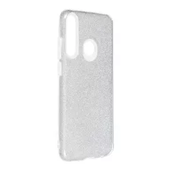   Huawei Y6P szilikon tok, csillámos, hátlap tok, ezüst, Shining