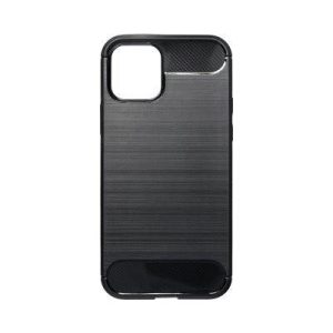 iPhone 12 Mini (5,4") szilikon tok, fekete, Carbon fiber