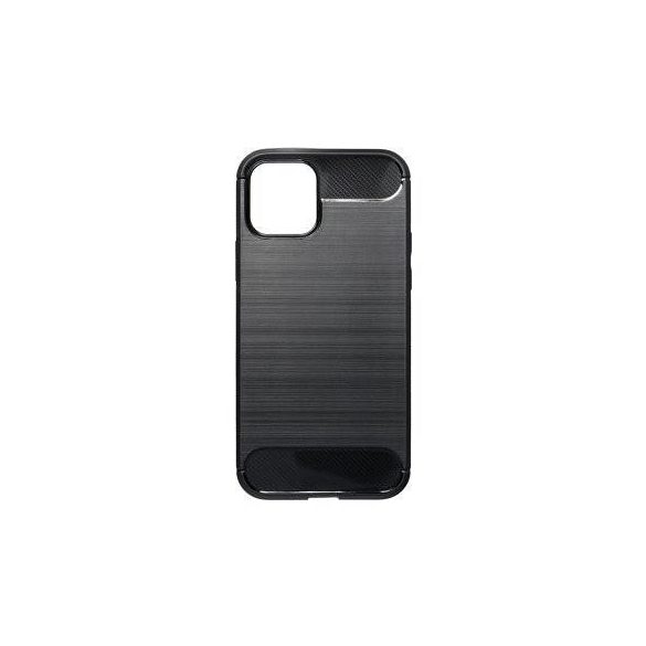 iPhone 12 Mini (5,4") szilikon tok, fekete, Carbon fiber