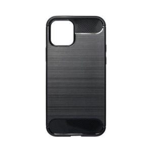 iPhone 12 / 12 Pro (6,1") szilikon tok, fekete, Carbon fiber