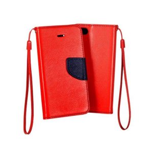 Xiaomi Redmi 9 telefon tok, könyvtok, oldalra nyíló tok, mágnesesen záródó, piros-sötétkék, Fancy