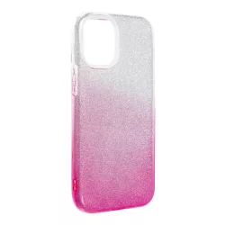   iPhone 12 Mini (5,4") szilikon tok, csillámos, hátlap tok, pink-ezüst, Shining