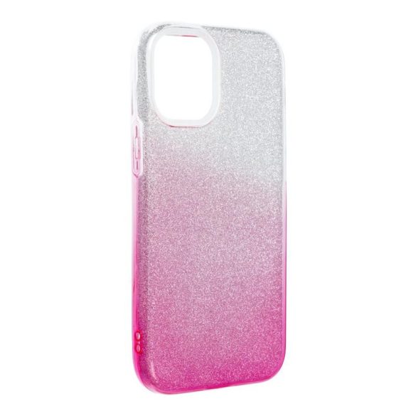 iPhone 12 Mini (5,4") szilikon tok, csillámos, hátlap tok, pink-ezüst, Shining