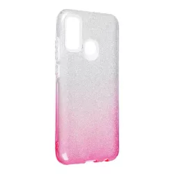   Huawei P Smart 2020 szilikon tok, csillámos, hátlap tok, pink-ezüst, Shining