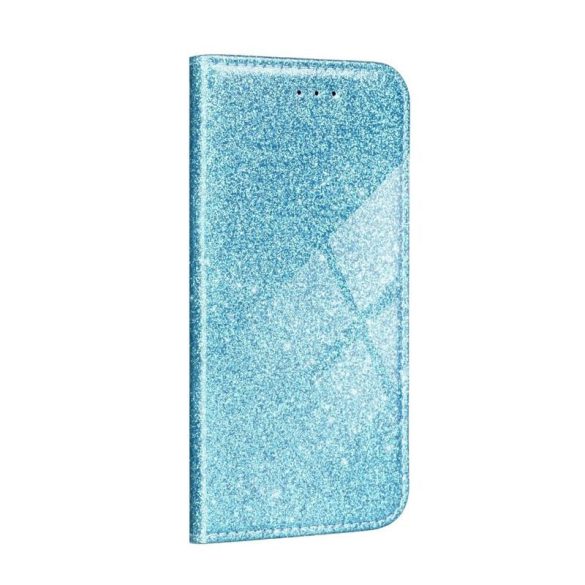 iPhone 12 Pro Max (6,7") kék csillámos mágneses könyvtok