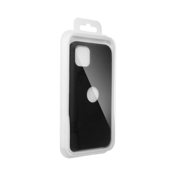 iPhone 12 Pro Max (6,7") szilikon tok, matt, velúr belső, kivágott, fekete, Forcell Silicone
