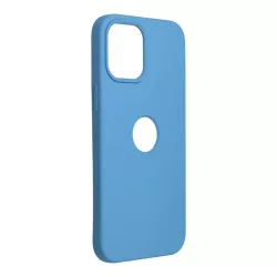   iPhone 12 Pro Max (6,7") szilikon tok, matt, velúr belső, kivágott, kék, Forcell Silicone