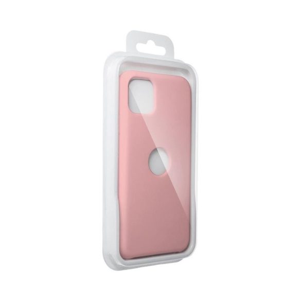 iPhone 12 Pro Max (6,7") szilikon tok, matt, velúr belső, kivágott, rózsaszín, Forcell Silicone