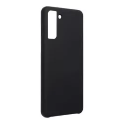   Samsung Galaxy S21 Plus szilikon tok, matt, velúr belső, fekete, SM-G996, Forcell Silicone