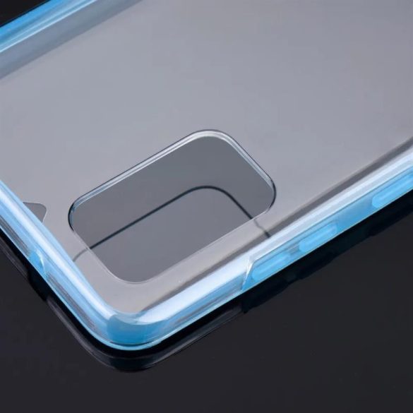 Samsung Galaxy S21 Plus elő + hátlapi tok, PC + TPU, 360°, kék kerettel, SM-G996, Forcell