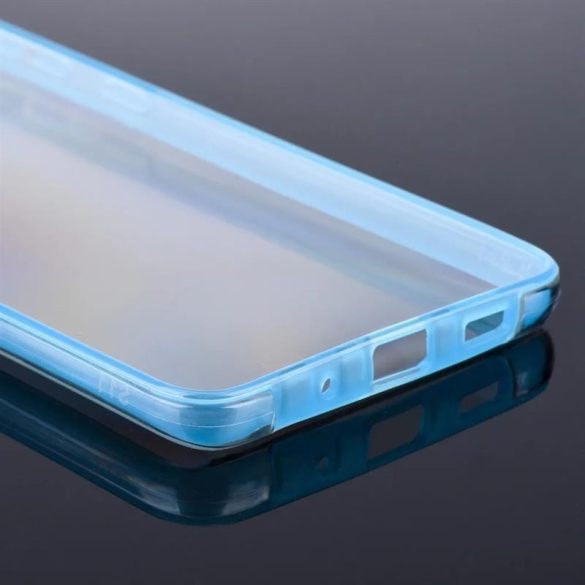 Samsung Galaxy S21 Plus elő + hátlapi tok, PC + TPU, 360°, kék kerettel, SM-G996, Forcell